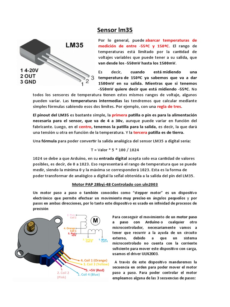 Datasheet y Funcionamiento del LM35 | PDF | Sensor | Señal analoga