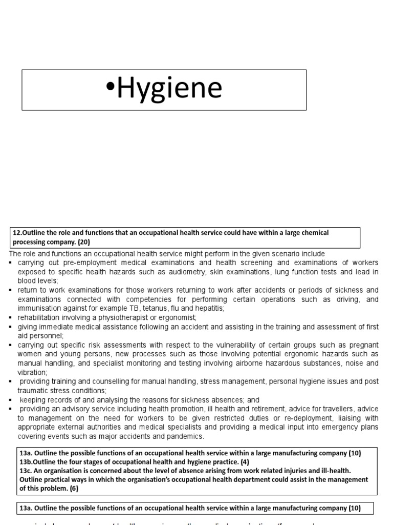 Occupational Health Service Functions | PDF | Occupational Safety And ...
