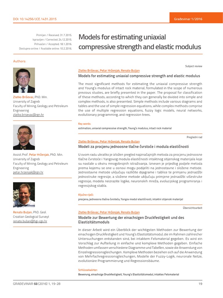 Estimating Uniaxial Strength Models | PDF | Coefficient Of ...