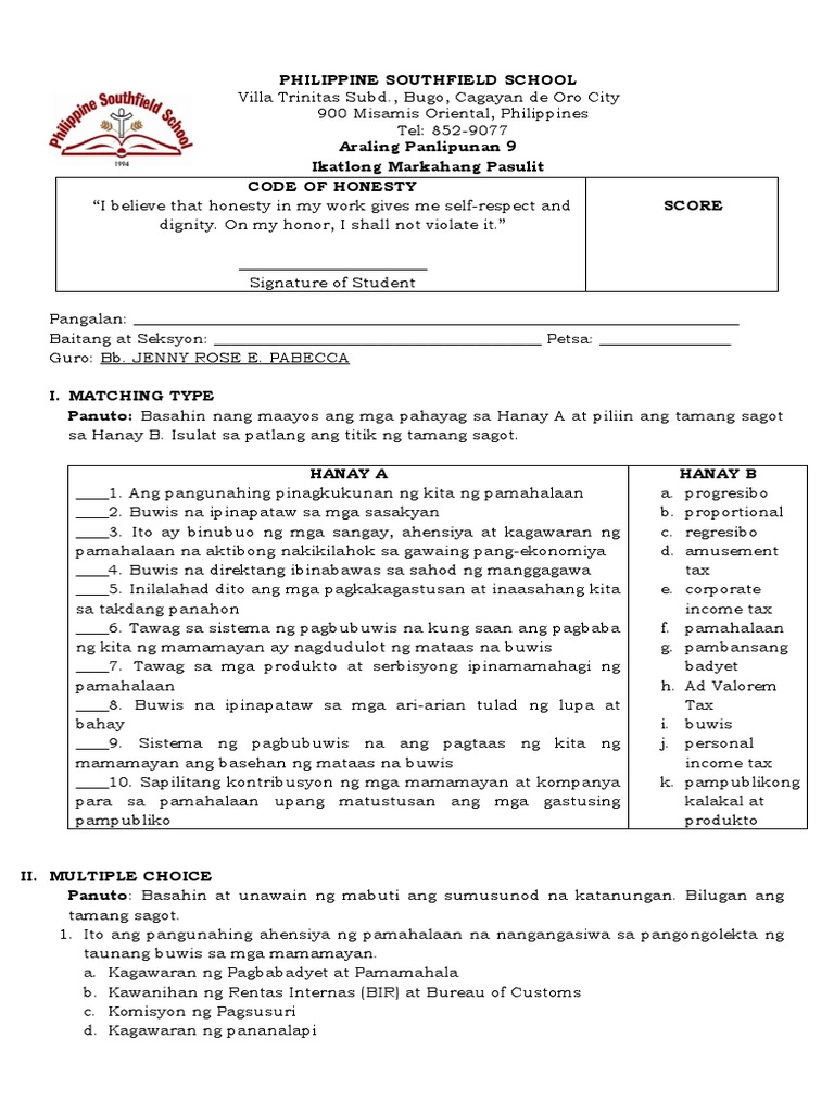 AP 9 3rd Quarter | PDF