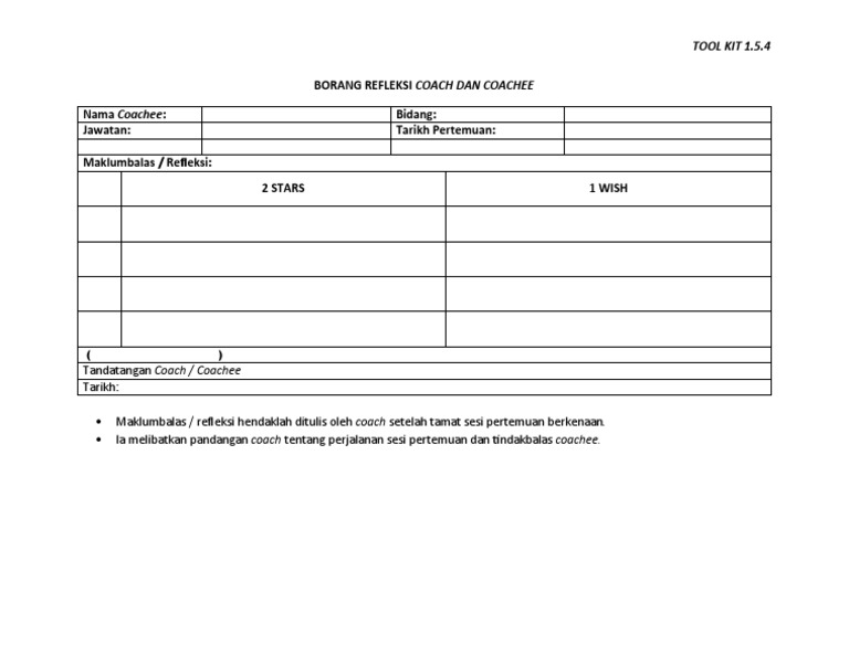 Tool Kit 1 5 4 Borang Refleksi Pdf
