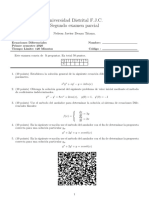 Examen parcial ecuaciones diferenciales Universidad Distrital