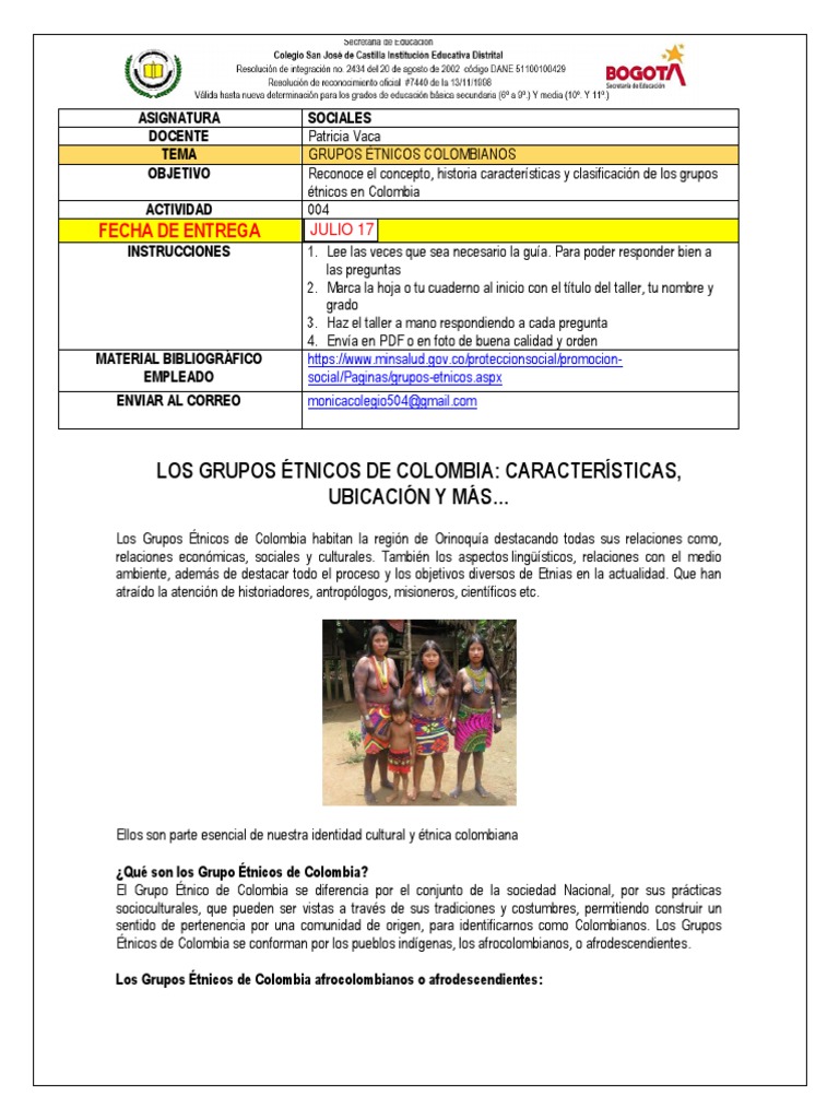 Grupos Étnicos de Colombia para Niños | PDF | Colombia | Science