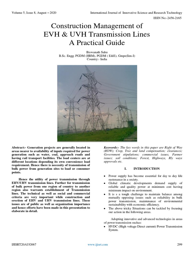 EHV/UHV Transmission Line Guide | PDF | High Voltage Direct Current ...