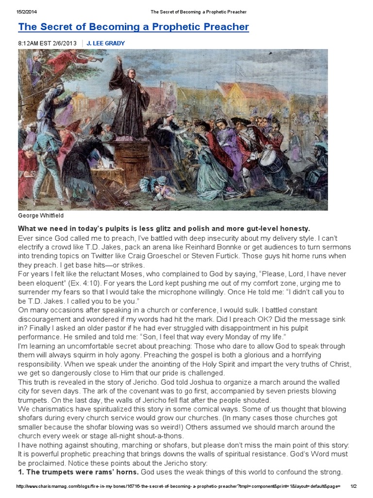 The Secret of Becoming A Prophetic Preacher | PDF | Sermon | Religious ...