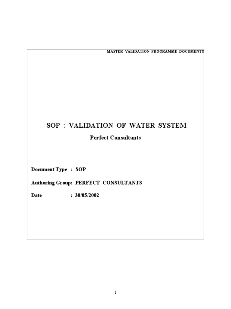 Sample 03.62 Water System Validation_SOP