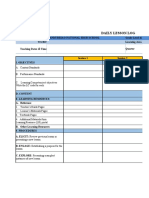 Daily Lesson Log (Template)