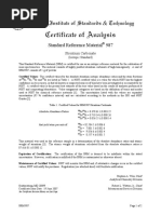 Certificate of Analysis: National Institute of Standards & Technology