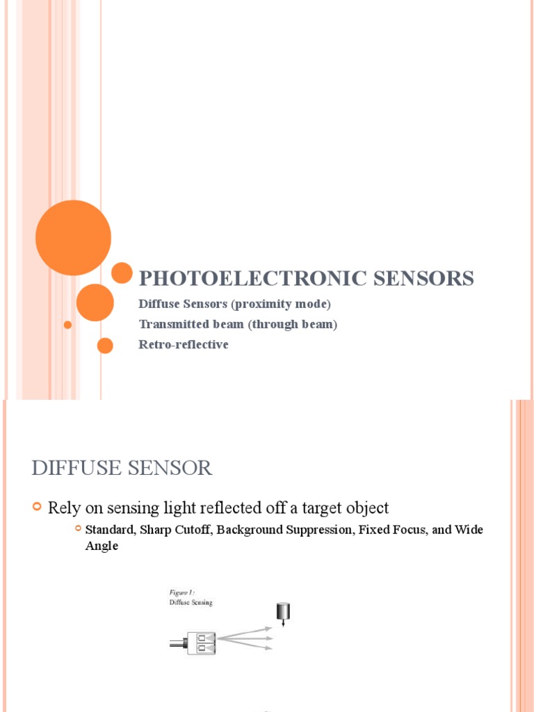 Photoelectronic Sensors: Diffuse Sensors (Proximity Mode) Transmitted ...