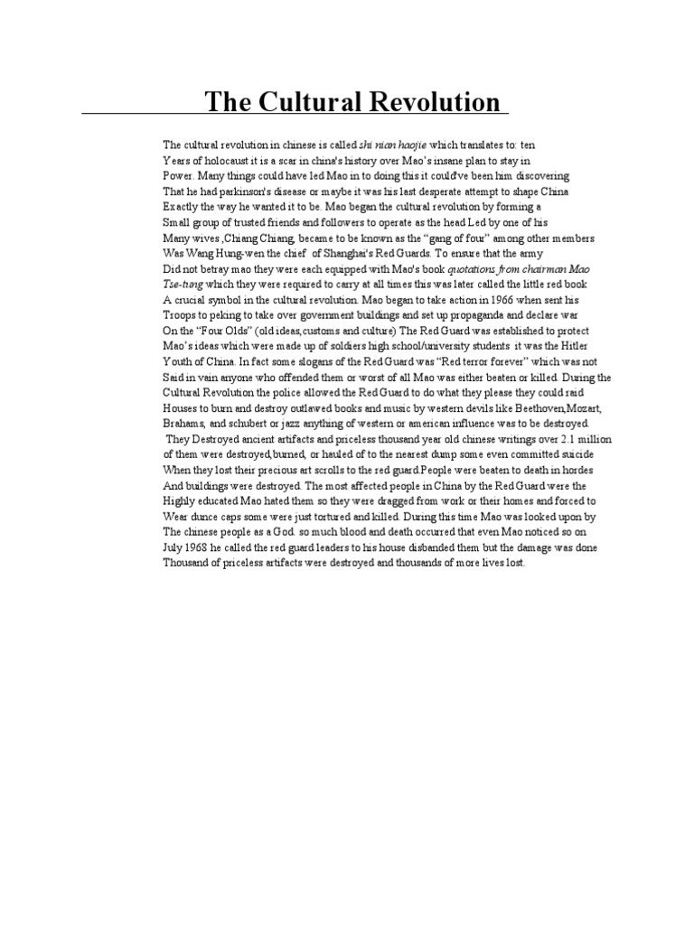 Cultural Revoloution | PDF | Mao Zedong | Cultural Revolution