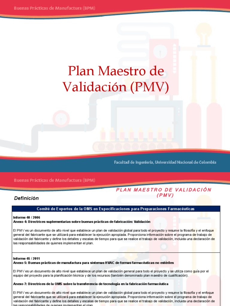 Plan Maestro de Validaciones 1 | PDF | Farmacéutico | Evaluación del ciclo  de vida