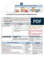 Propuesta de Planificación Con La Estrategia Aprendo en Casa