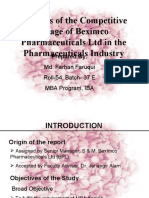 Analysis of The Competitive Image of Beximco Pharmaceuticals LTD in The Pharmaceuticals Industry
