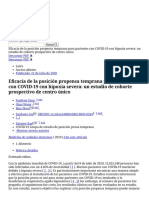 Eficacia de La Posición Propensa Temprana para Pacientes Con COVID-19 Con Hipoxia Severa: Un Estudio de Cohorte Prospectivo de Centro Único