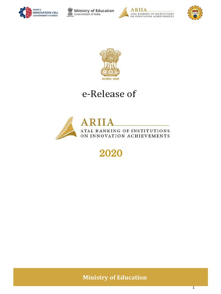 Ariia Rankings 2020 Report Pdf Innovation Startup Company