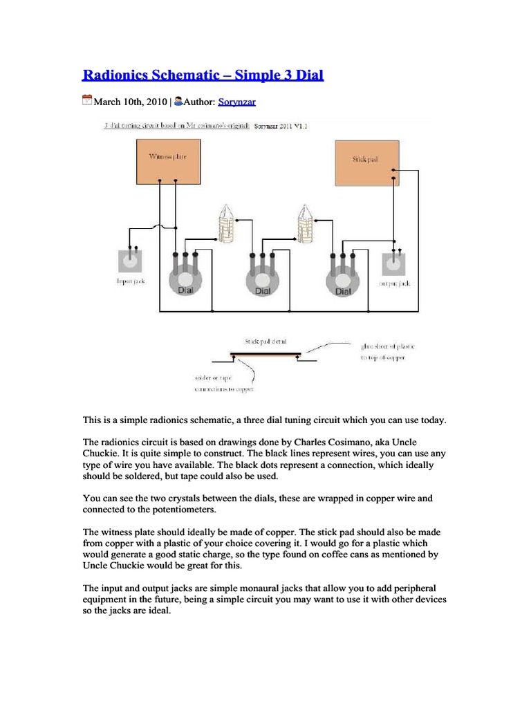 Simple 3 Dial Radionics Schematic | PDF | Electrical Components ...