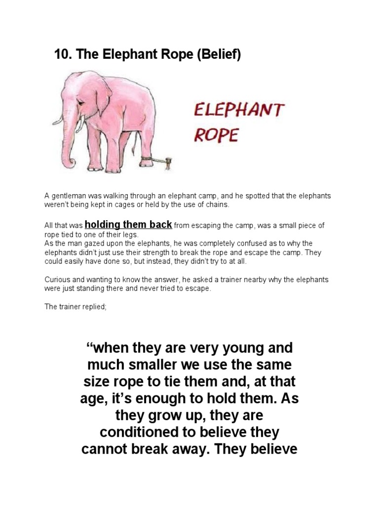 The Elephant Rope (Belief) : Holding Them Back