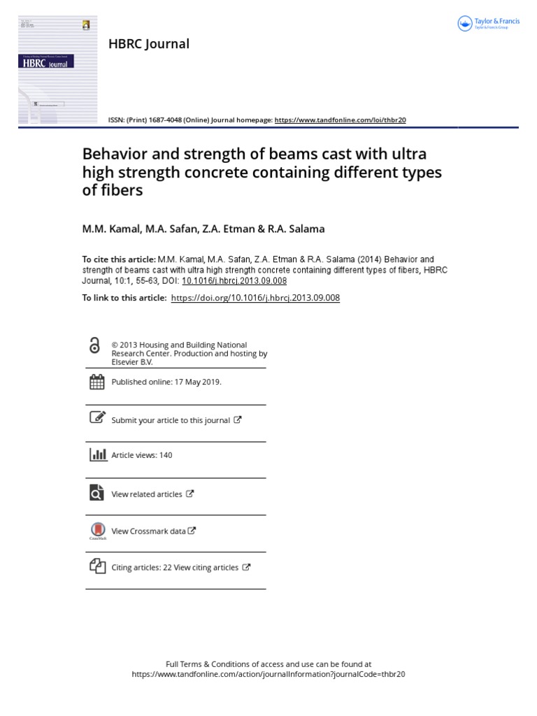 Ultra High Strength Concrete Beam Study | PDF | Strength Of Materials ...