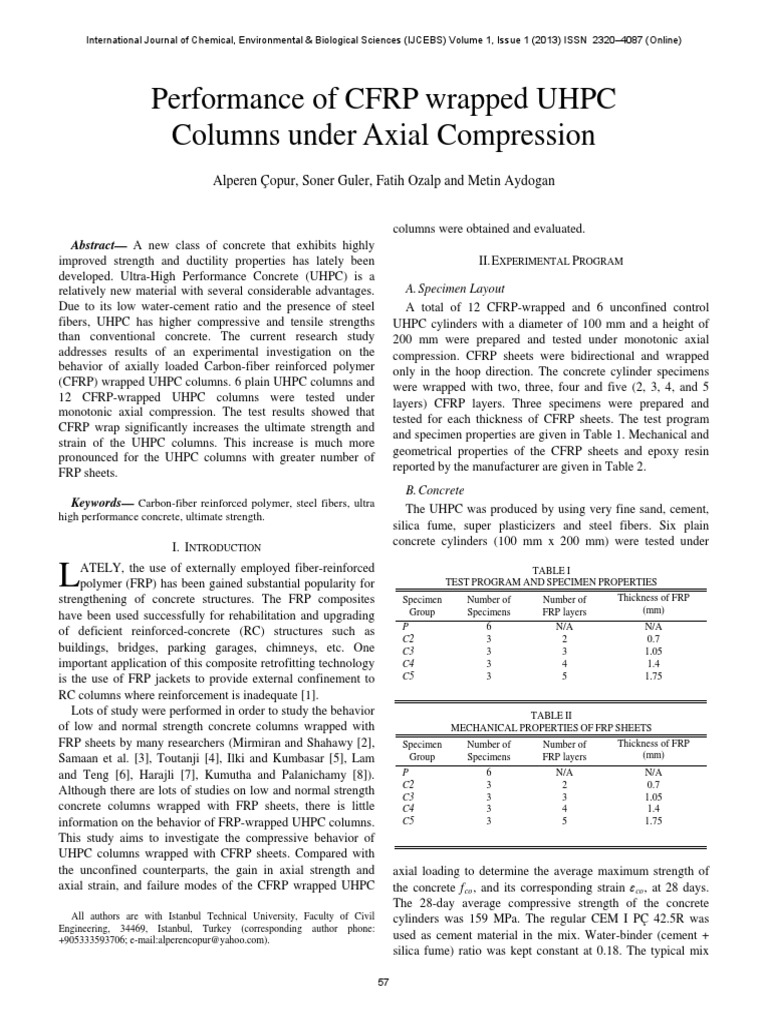 Performance of CFRP | PDF | Fibre Reinforced Plastic | Deformation ...
