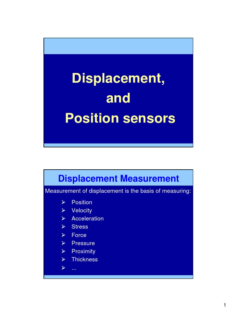 Displacement, and Position Sensors | PDF | Science & Mathematics