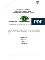 Internship Report at University of Veterinary and Animal Sciences