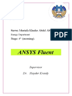 ANSYS Fluent: Name: Mustafa Khader Abdel Abbas. Stage: (Morning)