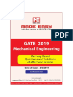 Mechanical Engineering: GATE 2019