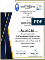 Poul Arold C. Sulit: Virtual Platform Management Using Microsoft Teams
