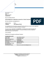 Visitor Visa Application Receipt