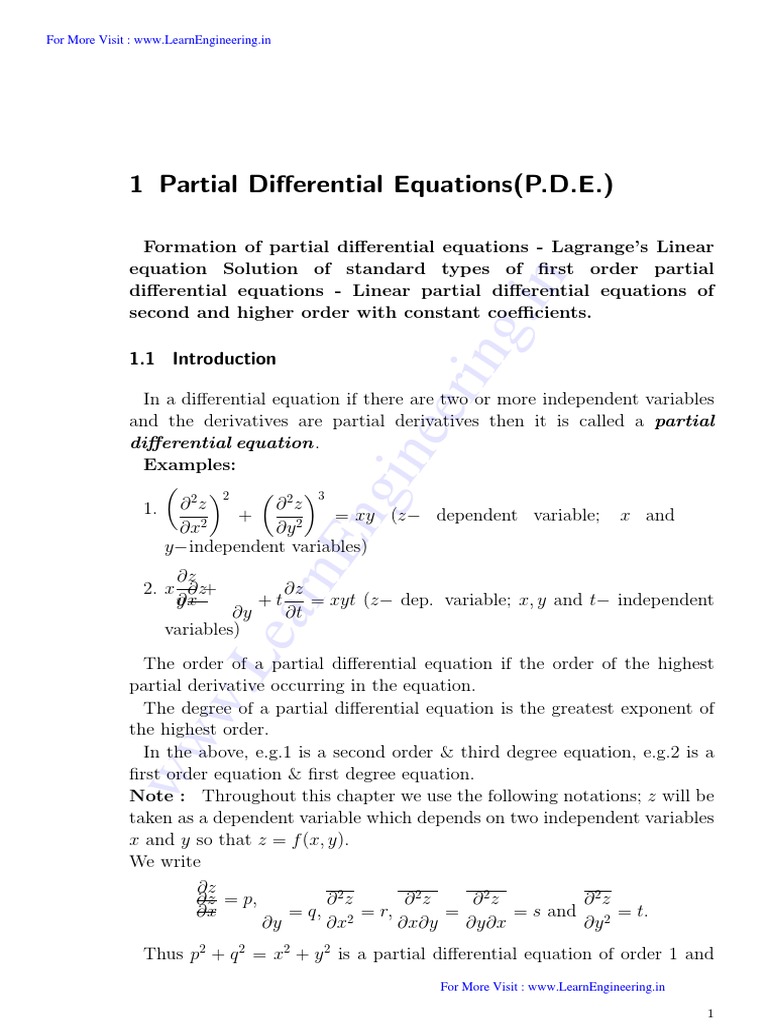 Ma53 Transforms And Partial Differential Equations 02 By Learnengineering In Pdf Pdf Partial Differential Equation Equations