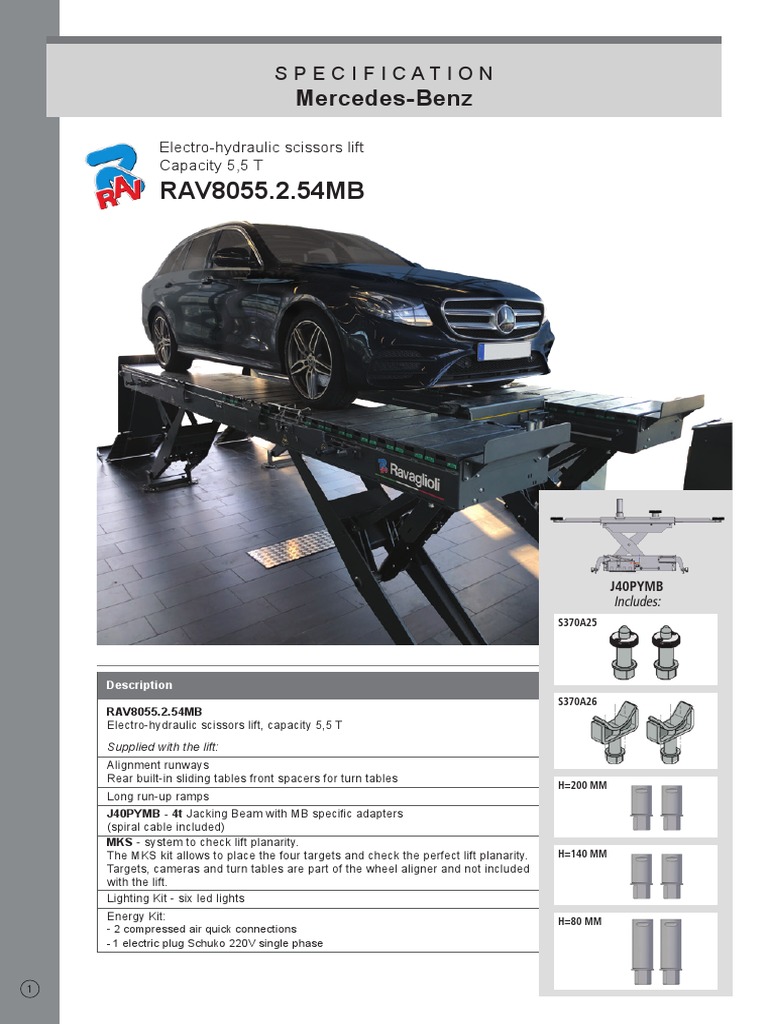 Mercedes-Benz Scissors Lift RAV8055 | PDF | Manufactured Goods | Equipment