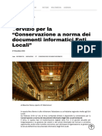 2018 Servizio Per La "Conservazione A Norma ... Nti Locali" - Strategie Amministrative