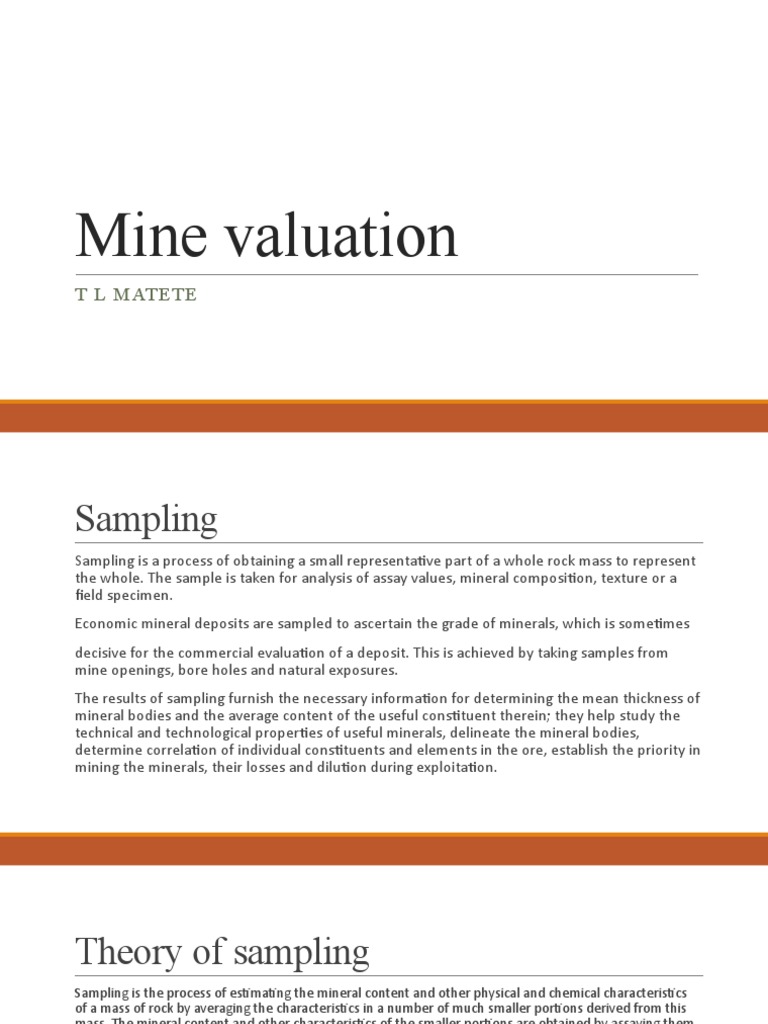 Mine Sampling Techniques and Methods | PDF | Mining | Coal Mining