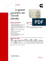 Spark Ignited Generator Set 125 KW Standby: Specification Sheet