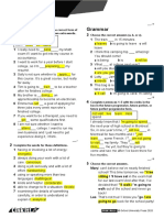 Vocabulary Grammar: Unit Test