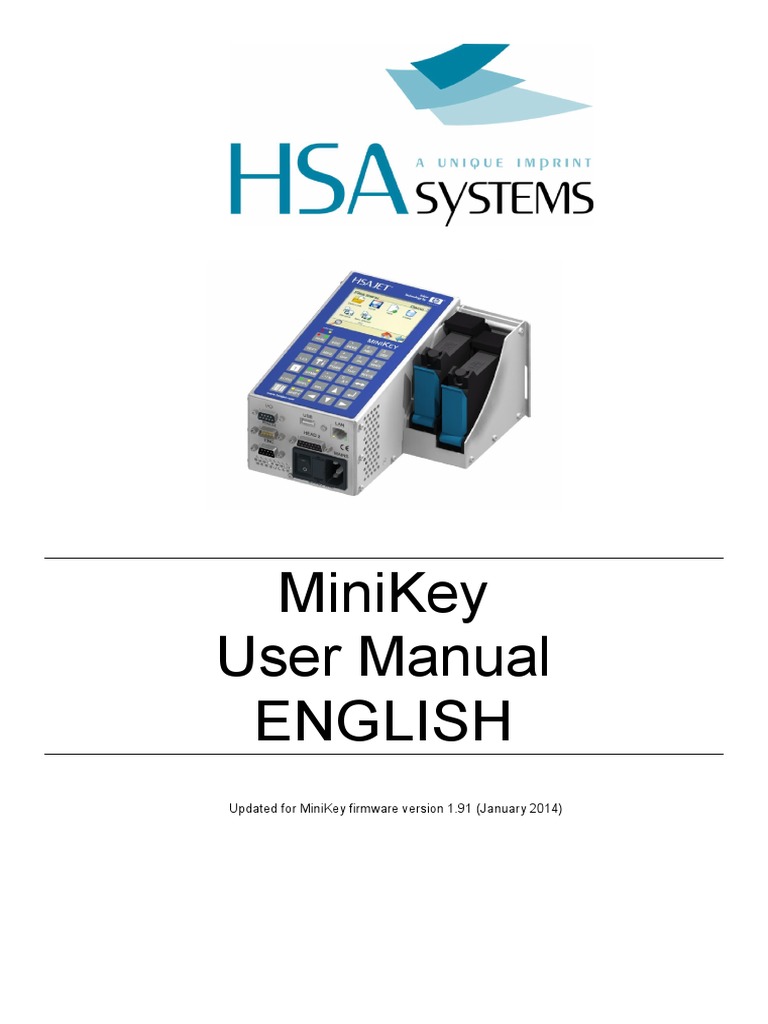 MiniKey Inkjet Controller User Manual | PDF | Page Layout | Computer ...