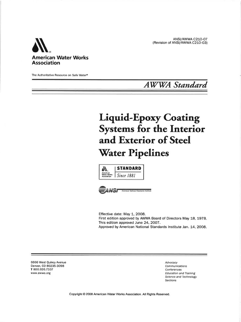 Awwa C210-07 | PDF
