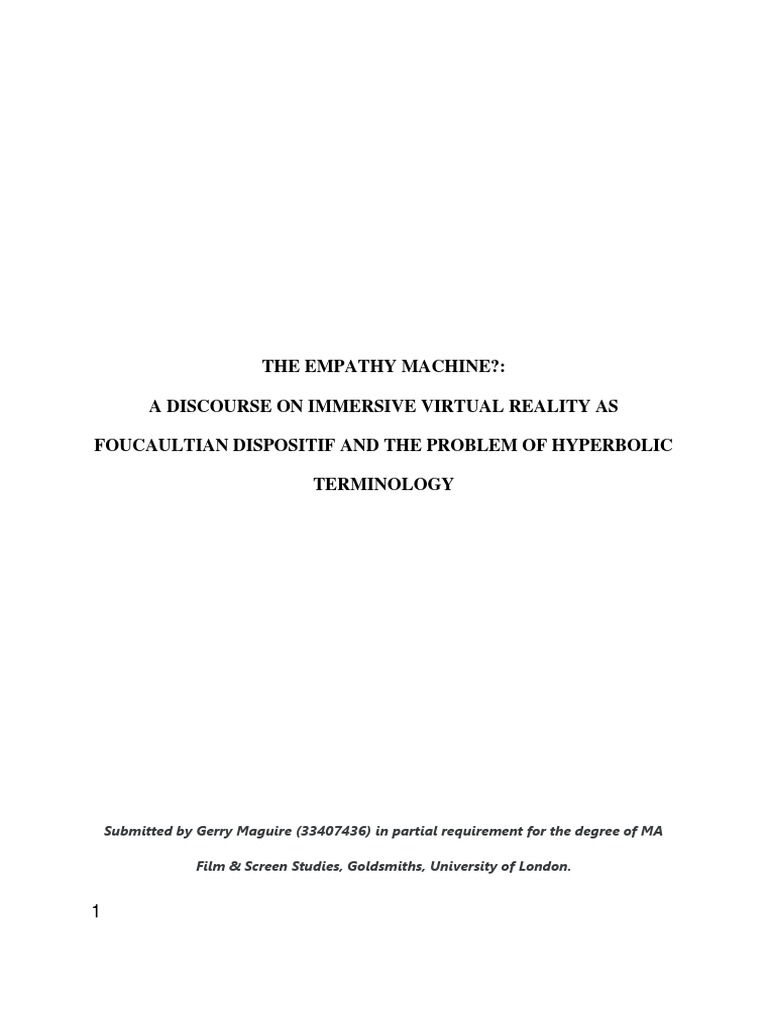 MC71139A The Empathy Machine - Scribd | PDF | Virtual Reality | Stereoscopy