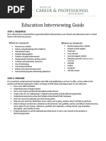 Education Interviewing Guide: Where To Research: What To Research