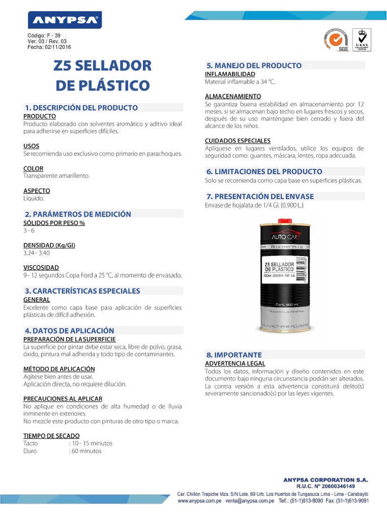 Sellador Plástico: Aplicación y Características | PDF