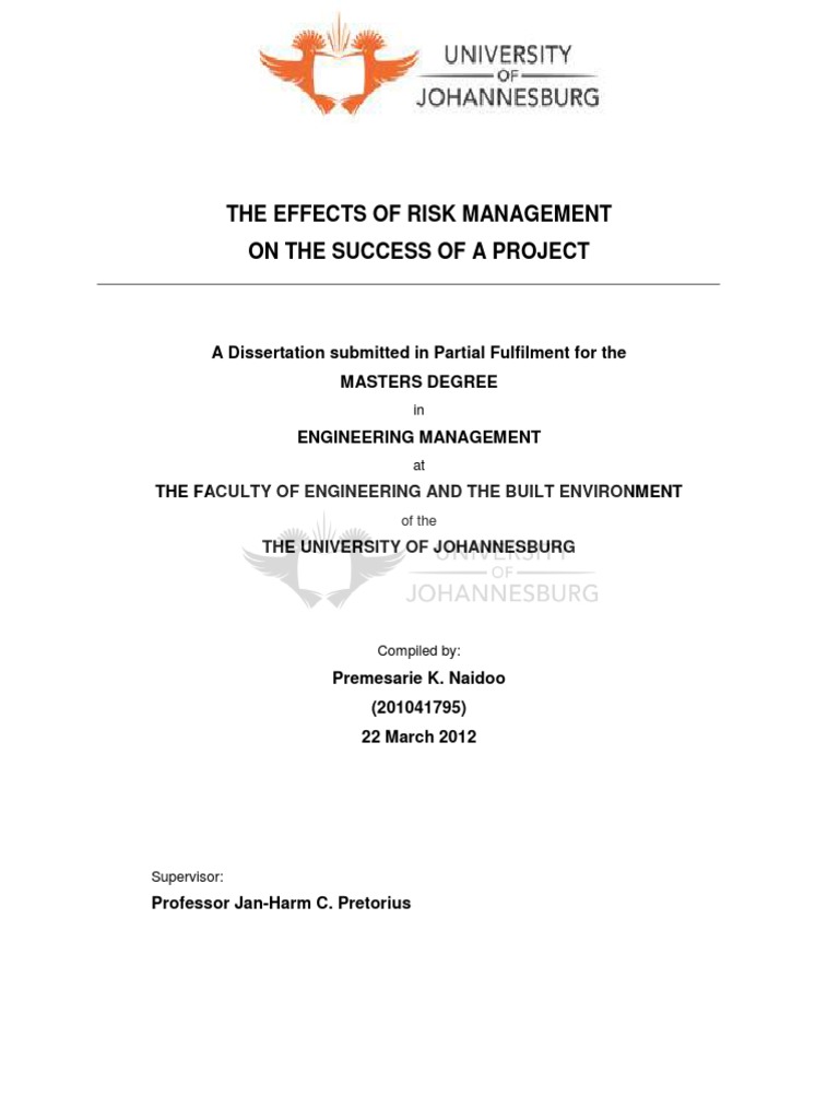 The Effects of Risk Management On The Success of A Project222 ...