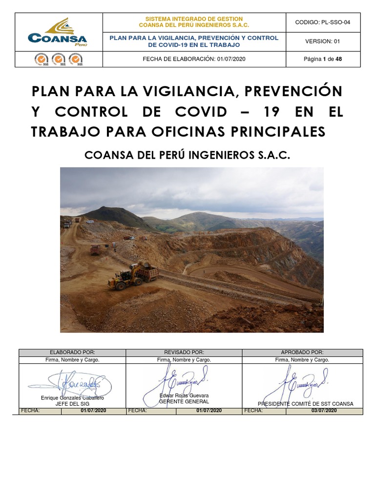 Plan para La Vigilancia Prevención y Control de Covid 19 Oficinas CDP ...