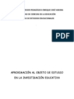 Aproximación Objeto Estudio Investigación Educativa