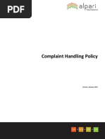 Complaint Handling Policy: Version: January 2019