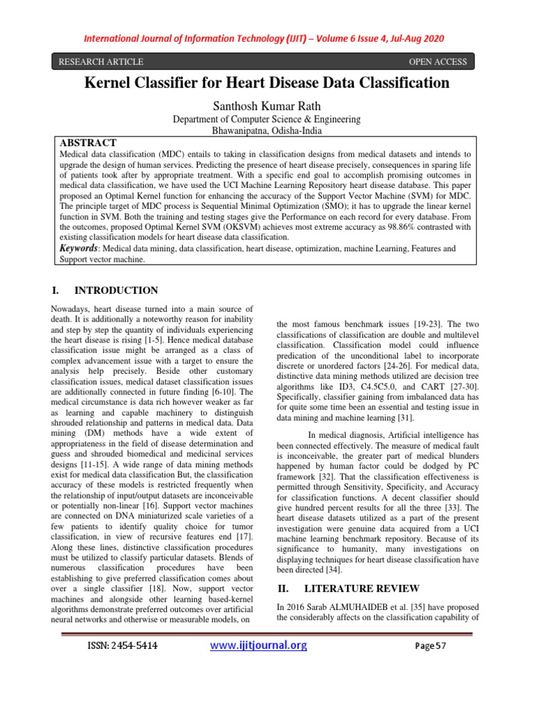Optimal Kernel SVM for Heart Disease Classification | PDF | Statistical ...