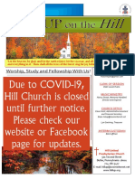 Due To COVID-19, Hill Church Is Closed Until Further Notice. Please Check Our Website or Facebook Page For Updates