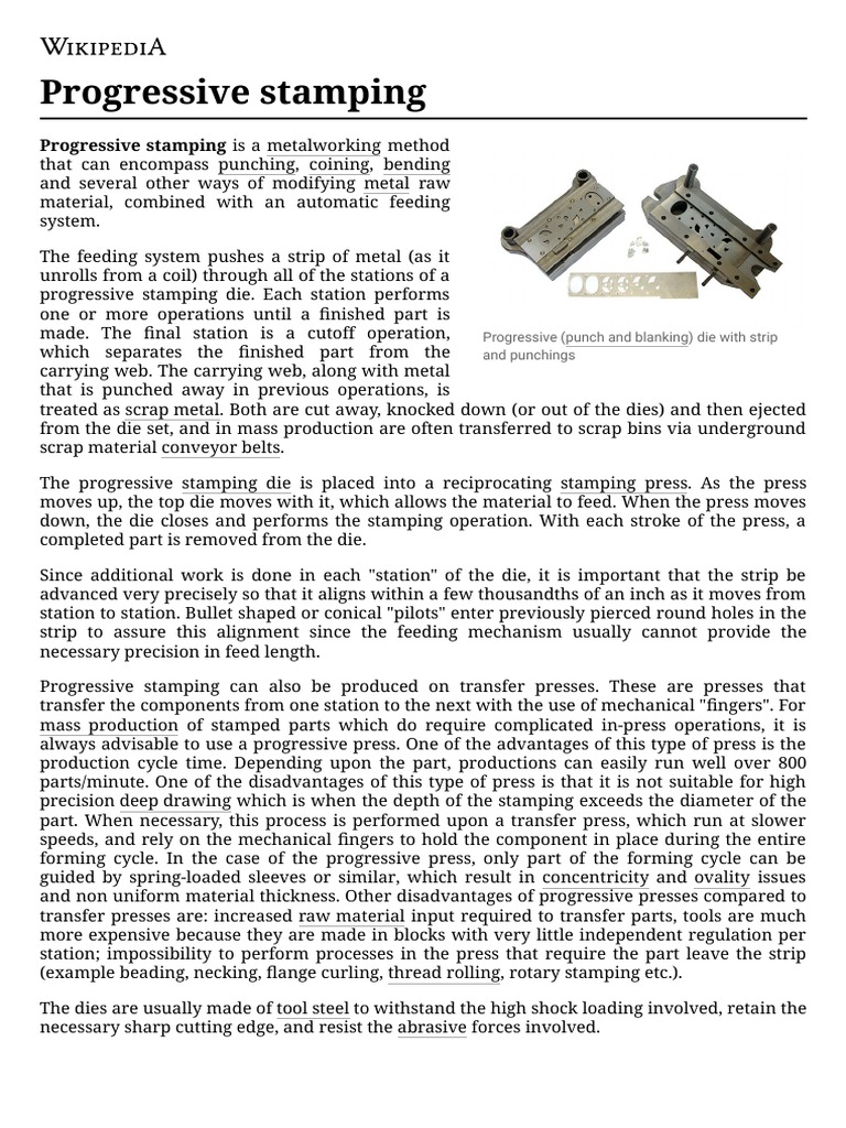 Progressive Stamping Wikipedia PDF PDF Procedural Knowledge