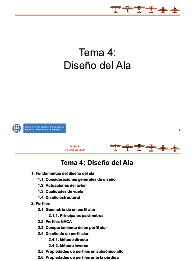 Diseño y Perfiles del Ala Aeronáutica | PDF | Avión | Superficie ...