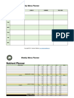 Weekly Menu Planner: Breakfast Lunch Dinner Pre-Bed SUN