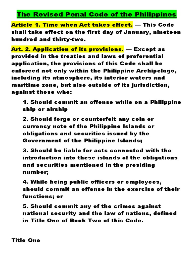 Overview of the Revised Penal Code | PDF | Felony | Imprisonment